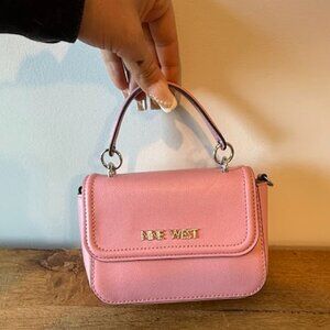 Nine West Pink Top Handle Mini Crossbody Bag Gold Hardware
